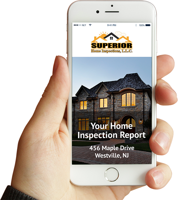 Example home Inspections Report on Iphone